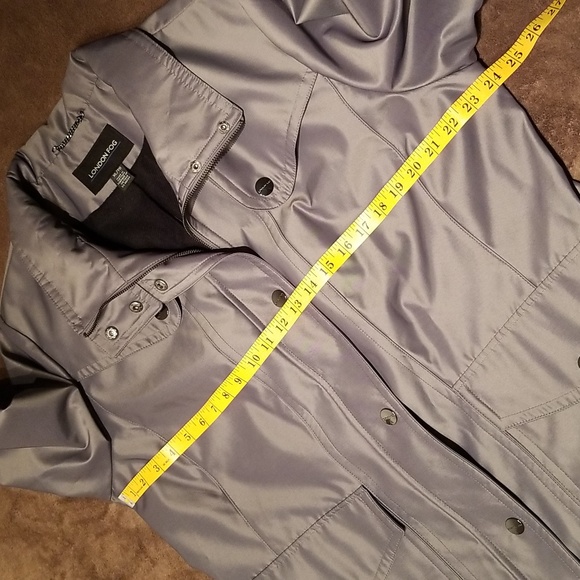 London Fog Women's Ladies' Spring Fall Pea Coat / Sz XL / Grey w metallic sheen - Picture 11 of 17